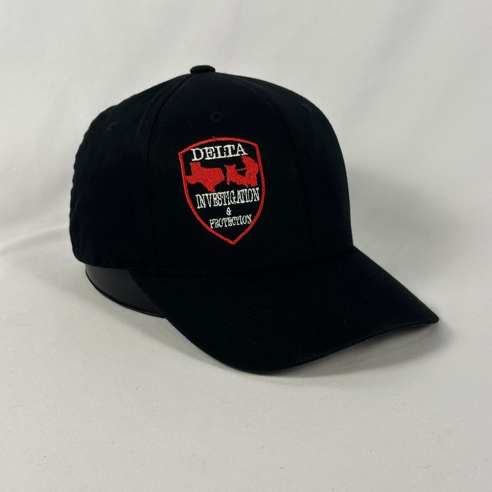 Delta Investigation Protection Baseball Hat Men S-M Black Flexfit Yupoong Cap